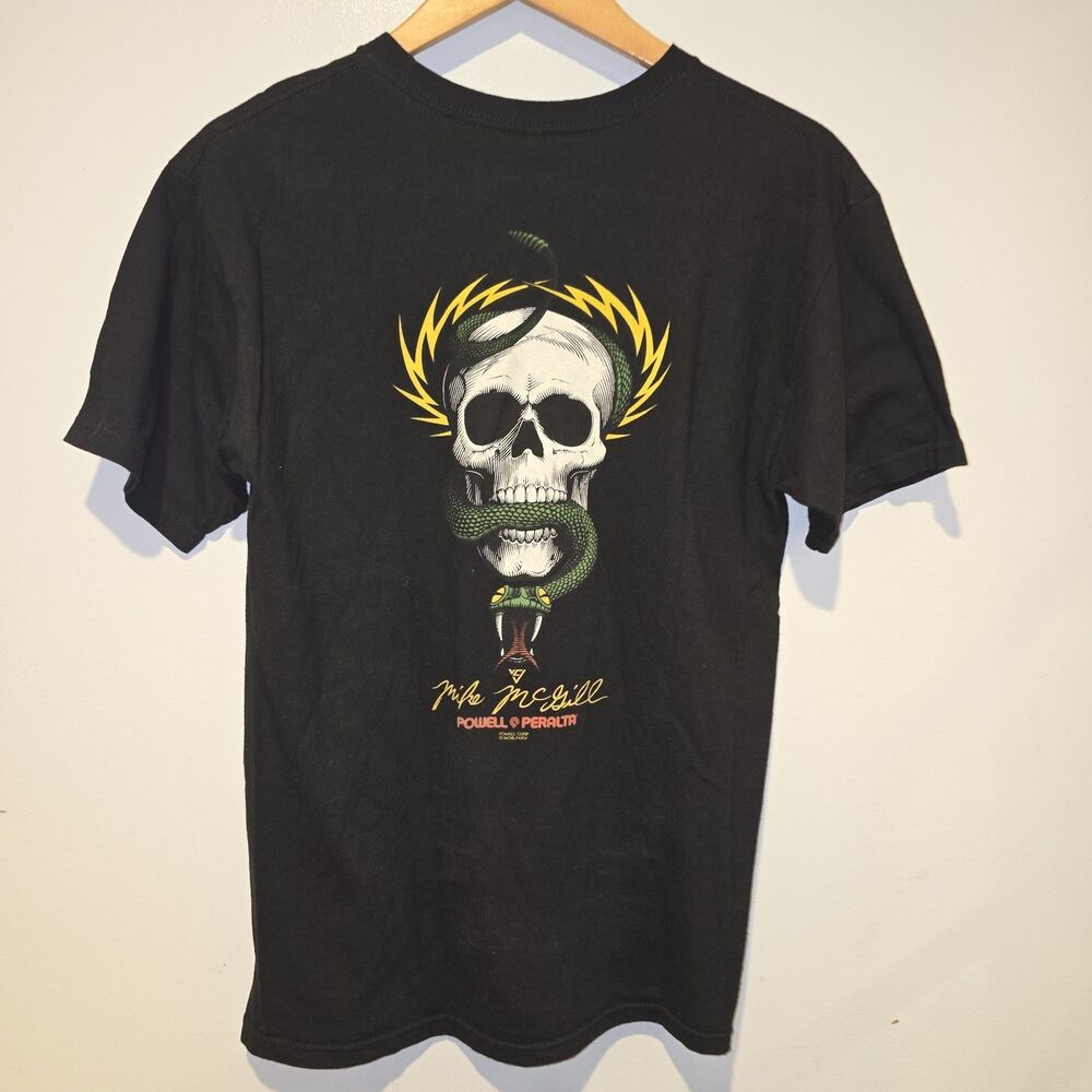 Powell Peralta Mike McGill Skull & Snake T-Shirt X2 Black And Gray M Skateboard